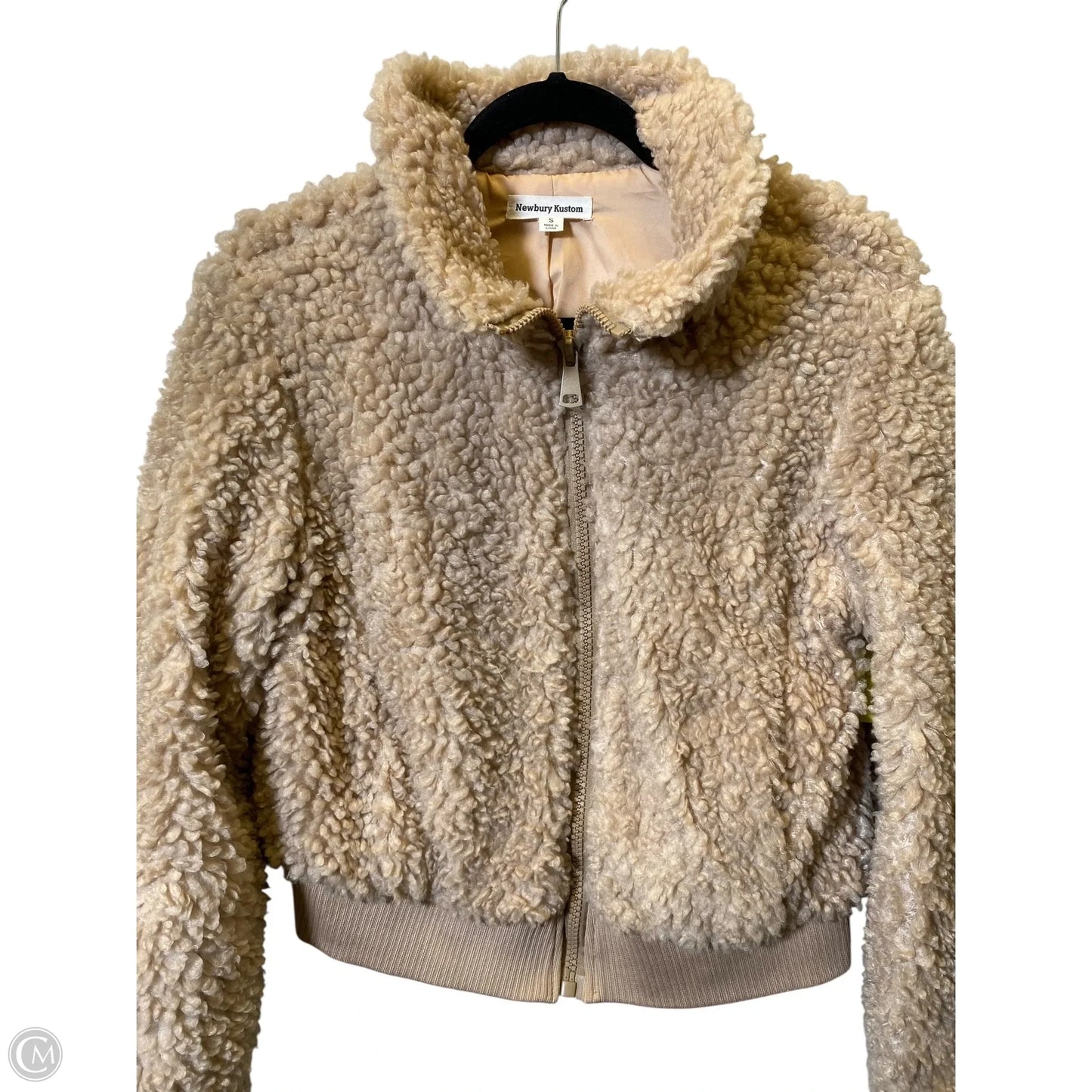 Jacket Faux Fur & Sherpa By Clothes Mentor In Tan, Size: S