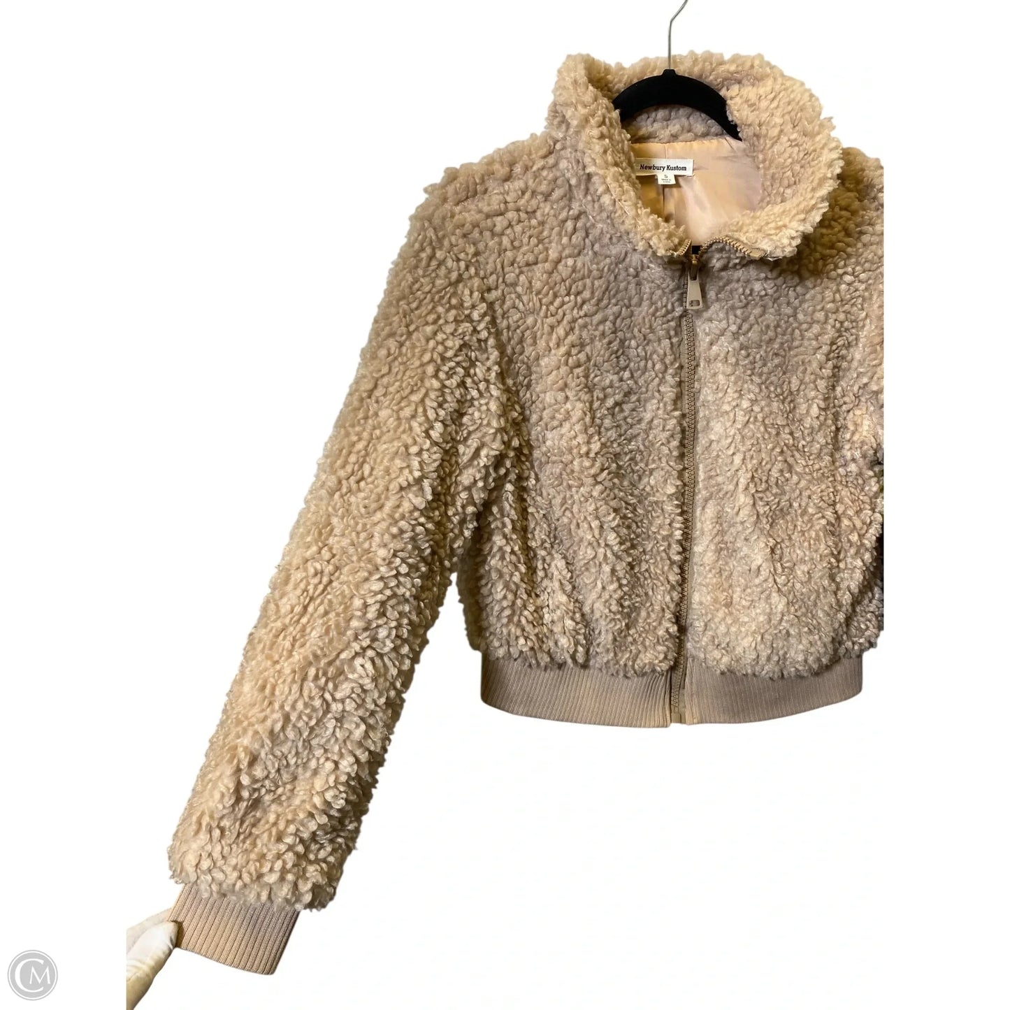 Jacket Faux Fur & Sherpa By Clothes Mentor In Tan, Size: S