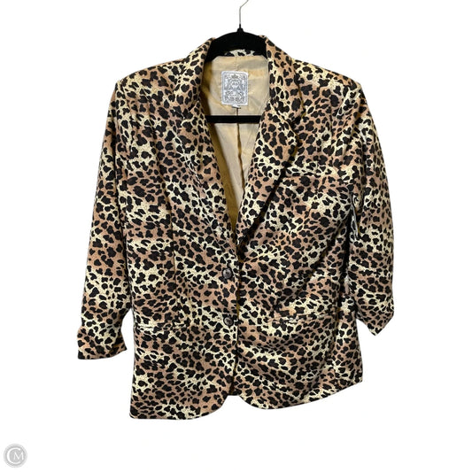 Blazer By Clothes Mentor In Animal Print, Size: L