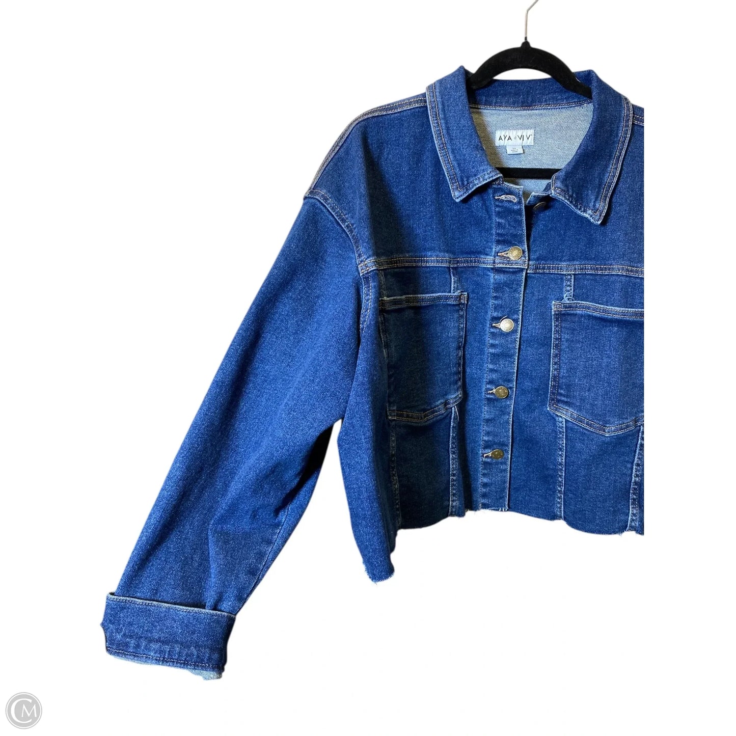 Jacket Denim By Ava & Viv In Blue Denim, Size: 2x