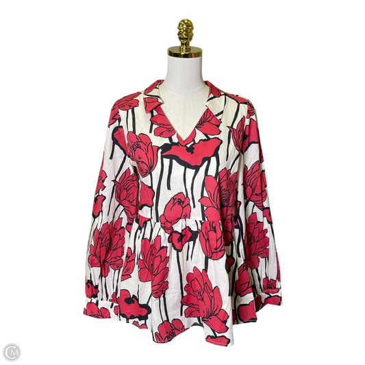 Blouse Long Sleeve By Jodifl In Floral Print, Size: M