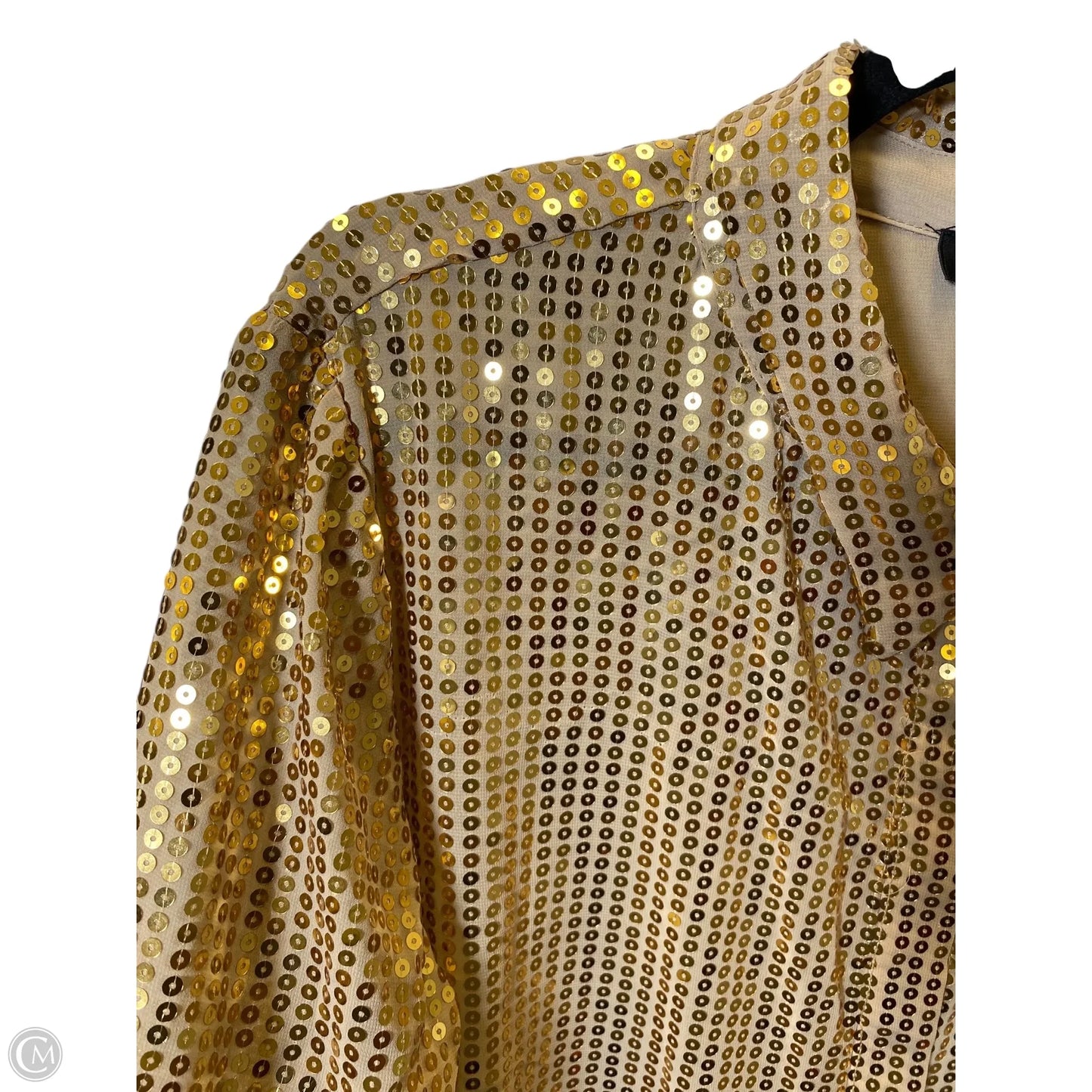 Top Long Sleeve By Dkny In Gold, Size: Xl