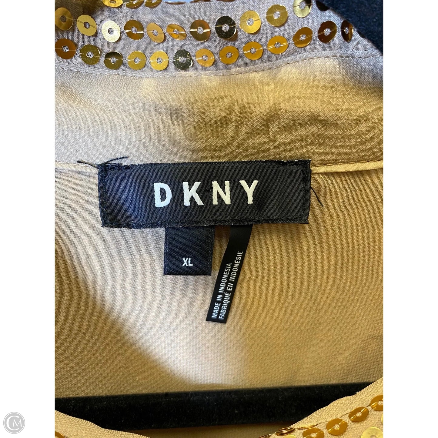 Top Long Sleeve By Dkny In Gold, Size: Xl