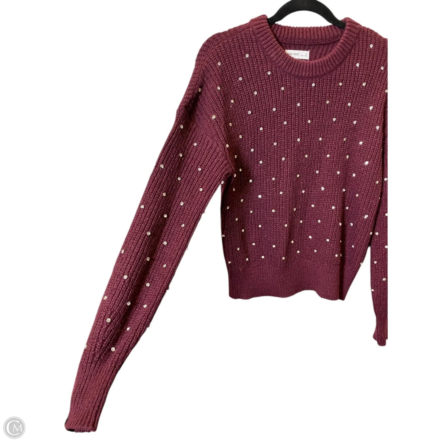 Sweater By Nine West In Maroon, Size: M