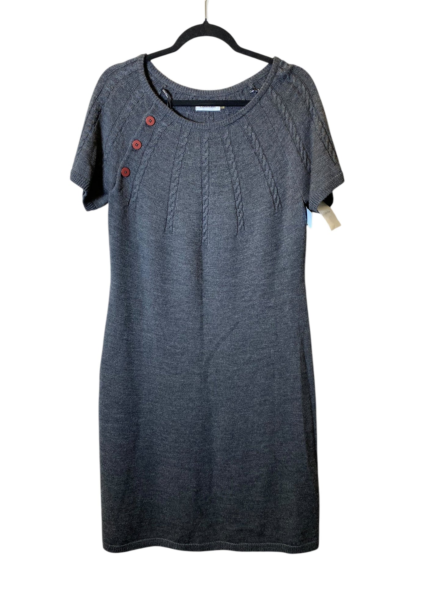 Dress Casual Maxi By Calvin Klein In Grey, Size: L