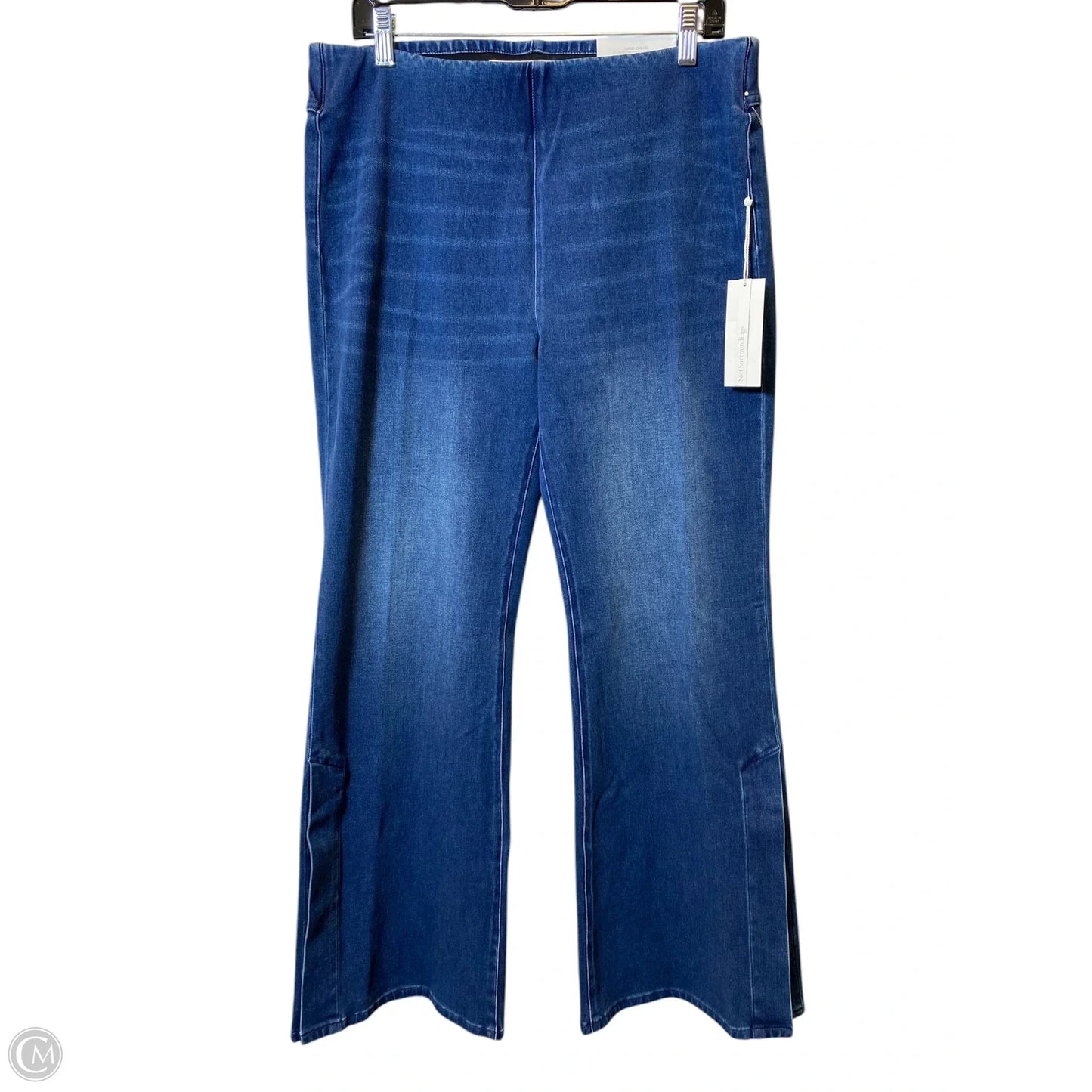 Jeans Flared By Soft Surroundings In Blue Denim, Size: L