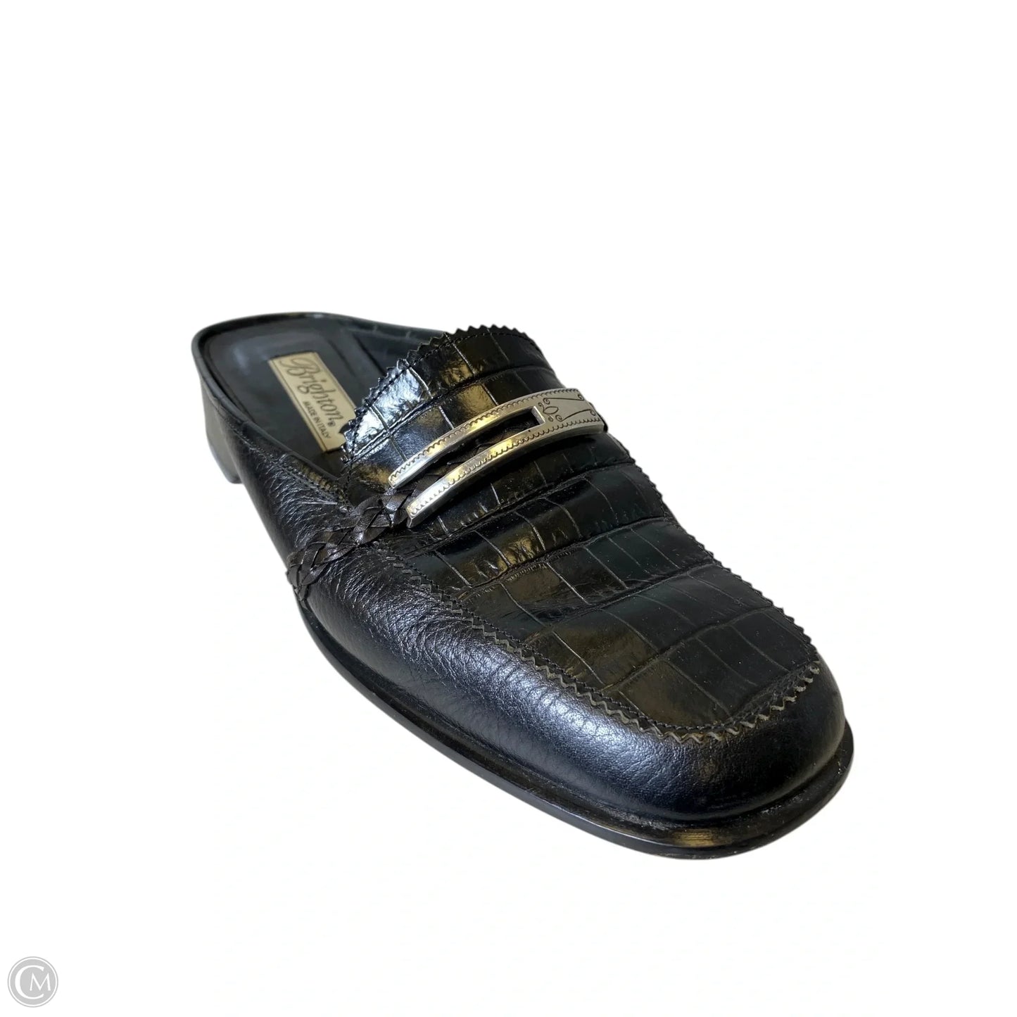 Shoes Heels Block By Brighton In Black & Silver, Size: 8