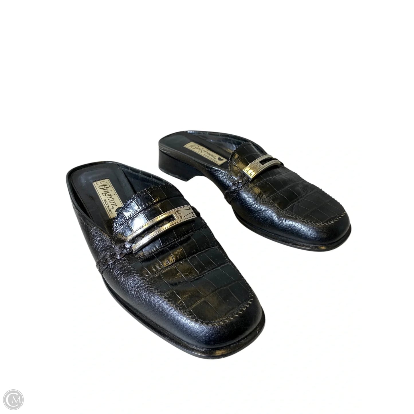 Shoes Heels Block By Brighton In Black & Silver, Size: 8