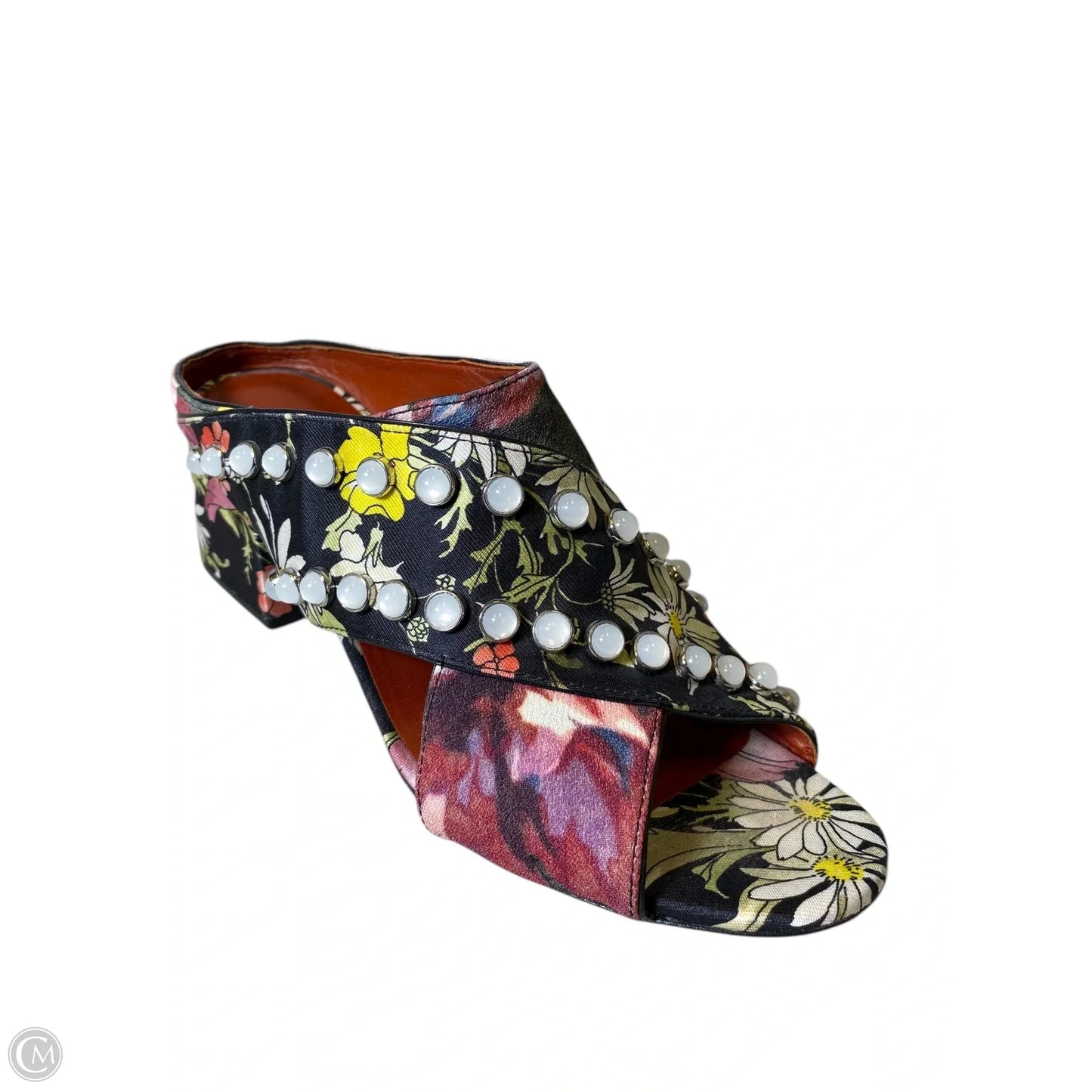 Shoes Heels Block By Clothes Mentor In Floral Print, Size: 8.5
