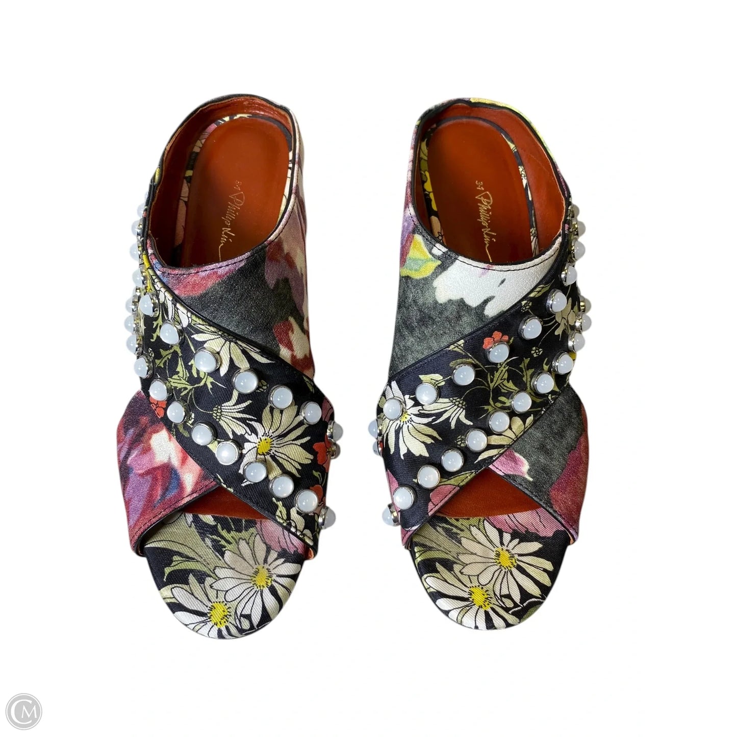 Shoes Heels Block By Clothes Mentor In Floral Print, Size: 8.5