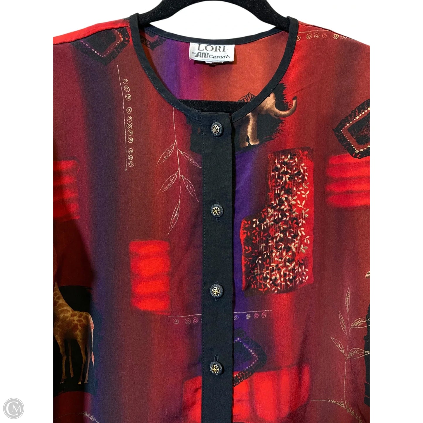 Blouse Long Sleeve By Clothes Mentor In Multi-colored, Size: M