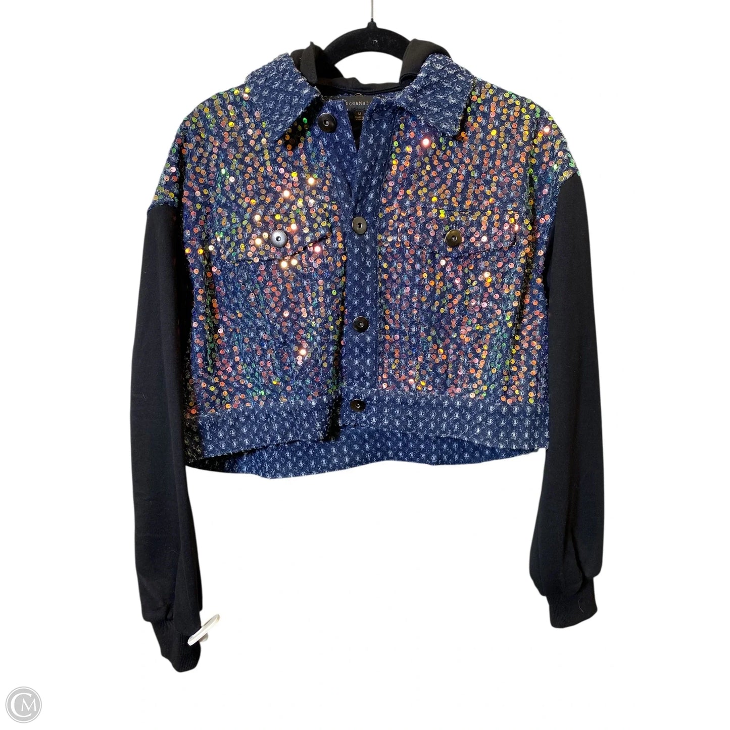 Jacket Denim By Clothes Mentor In Multi-colored, Size: M