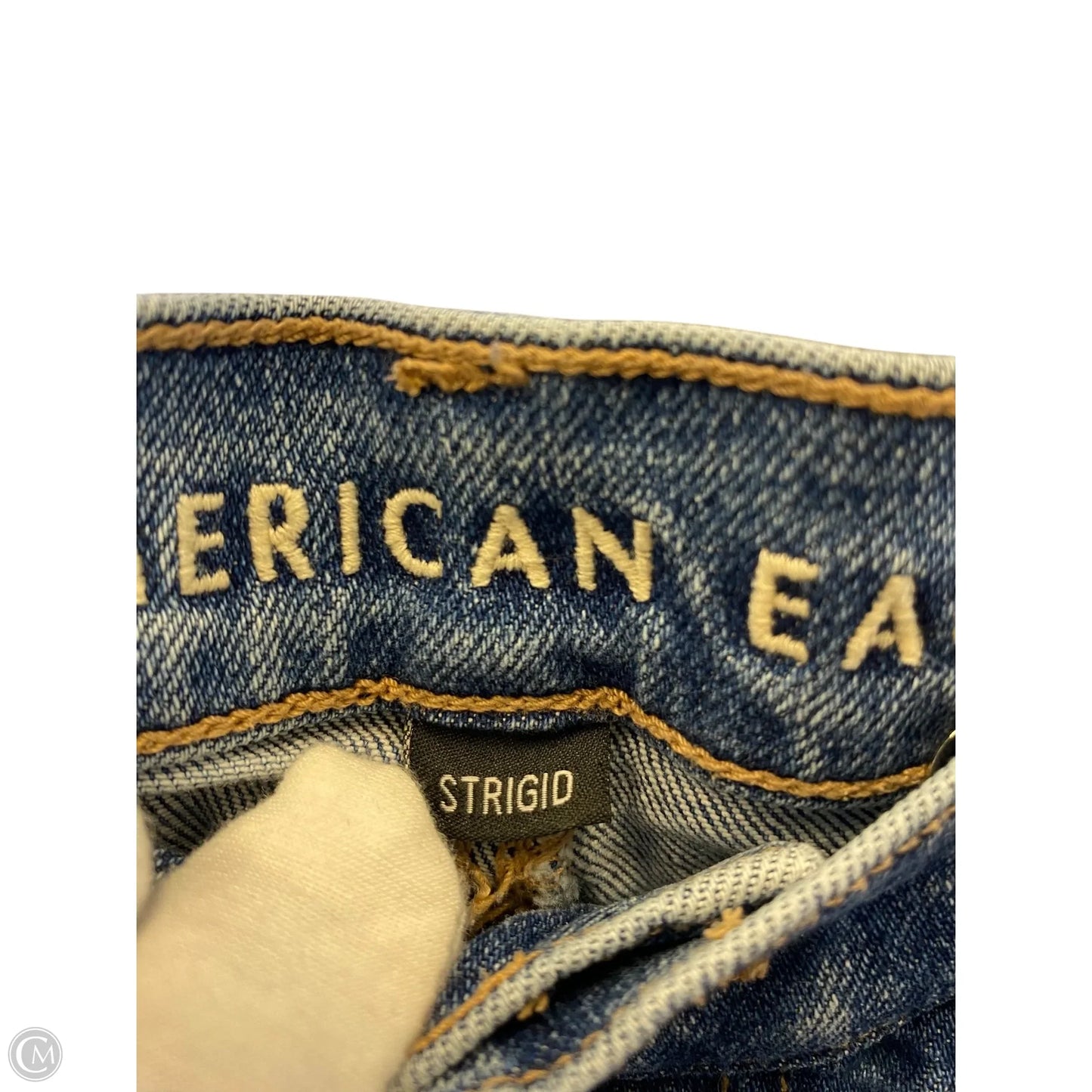 Jeans Straight By American Eagle In Blue Denim, Size: 10