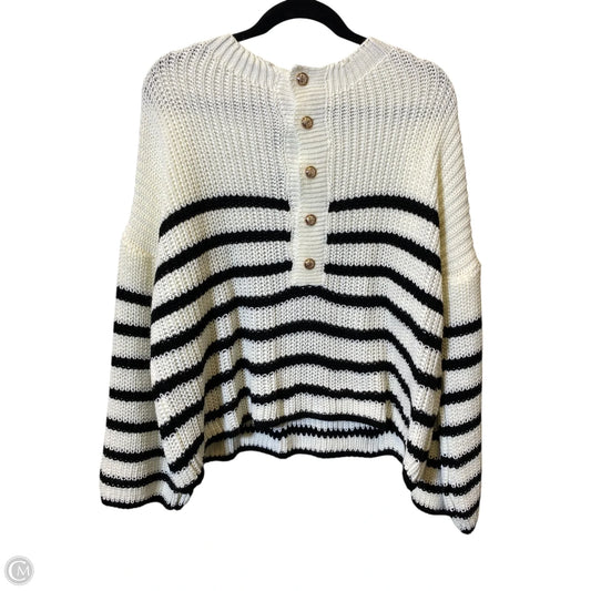 Sweater By Clothes Mentor In Black & White, Size: L