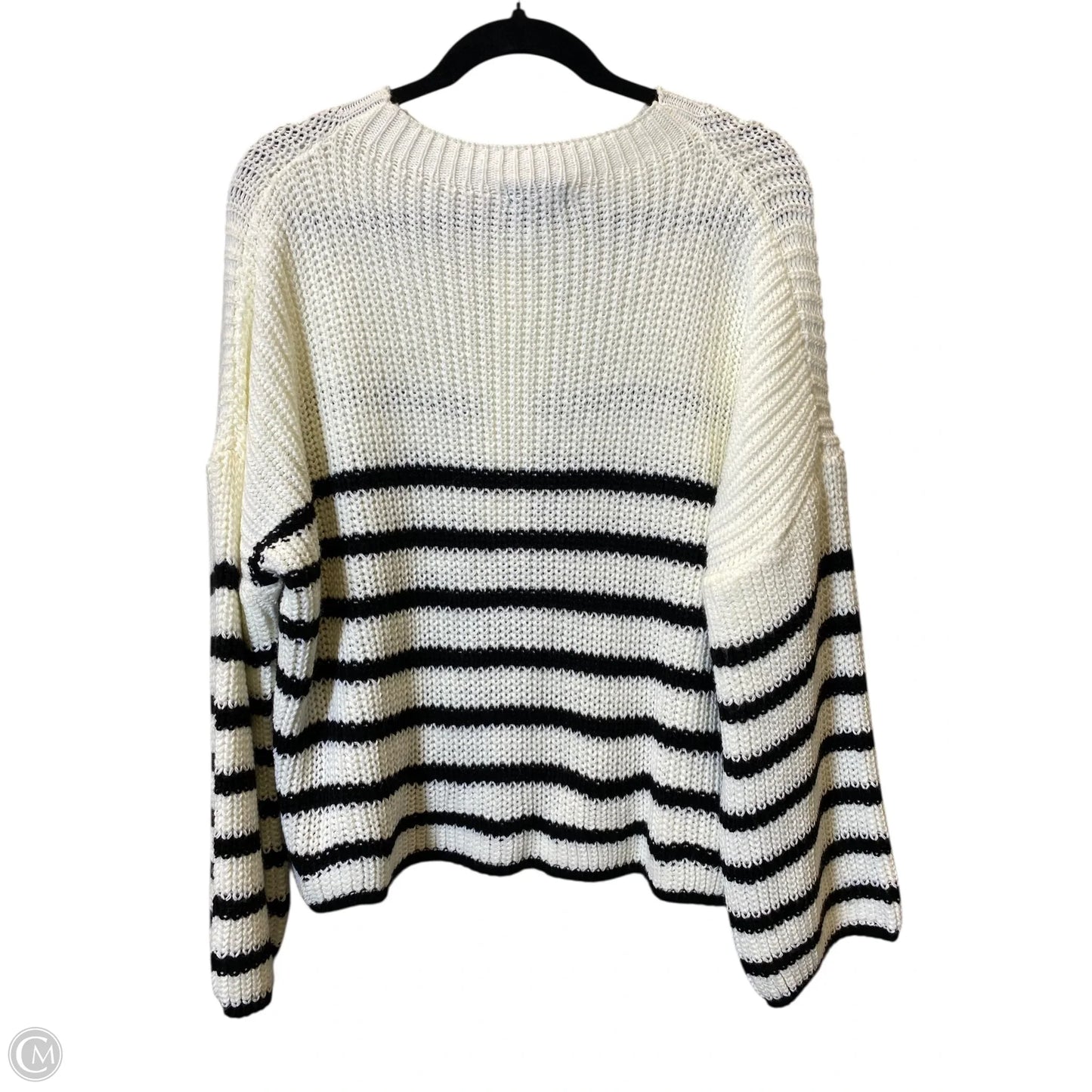 Sweater By Clothes Mentor In Black & White, Size: L