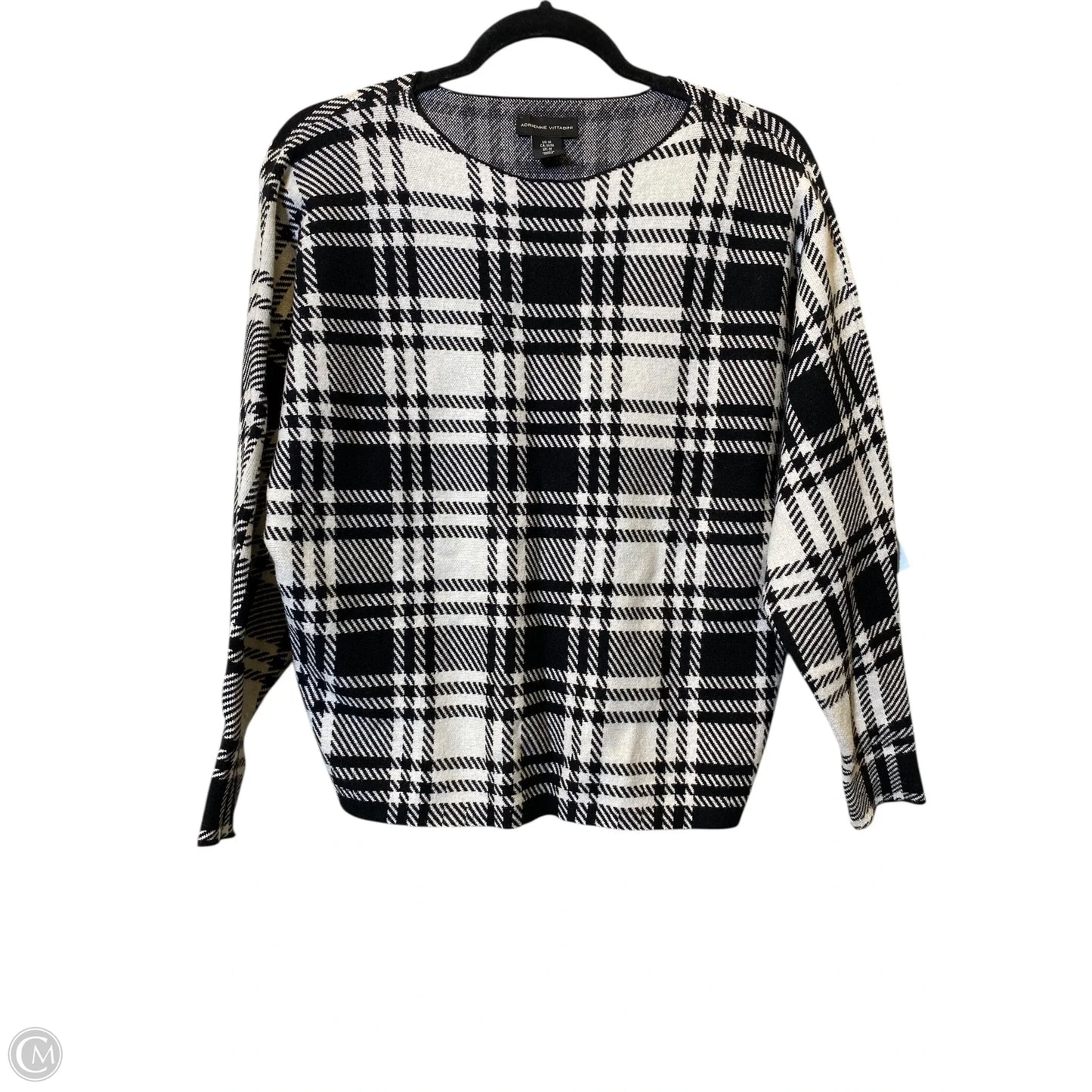 Sweater By Adrienne Vittadini In Black & White, Size: M