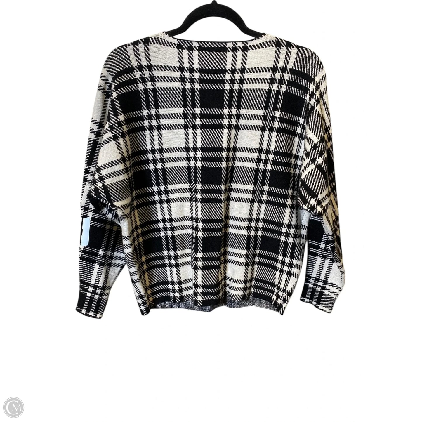 Sweater By Adrienne Vittadini In Black & White, Size: M