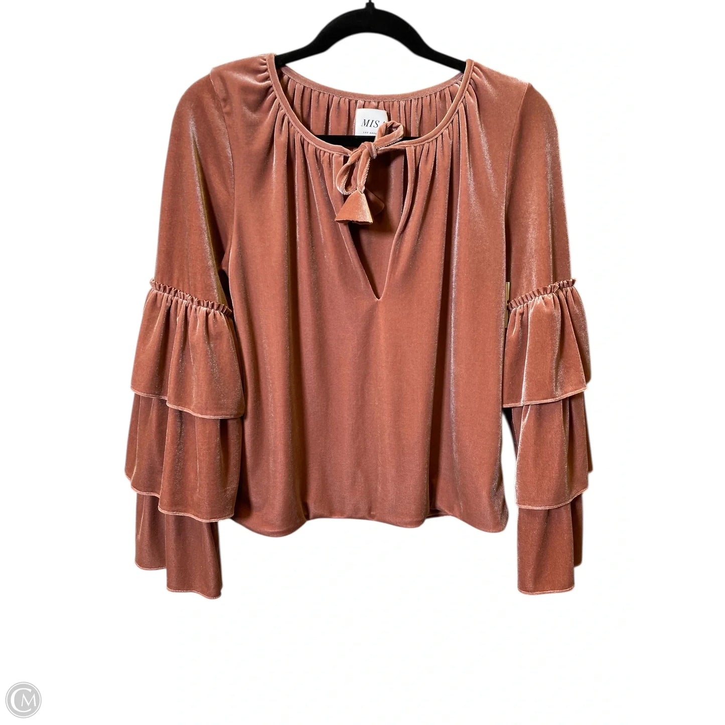 Blouse Designer By Misa In Peach, Size: S