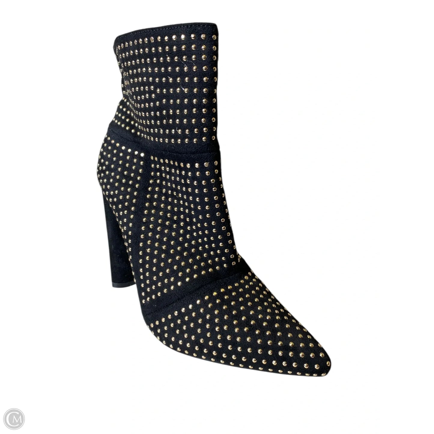 Boots Ankle Heels By Windsor In Black & Gold, Size: 6