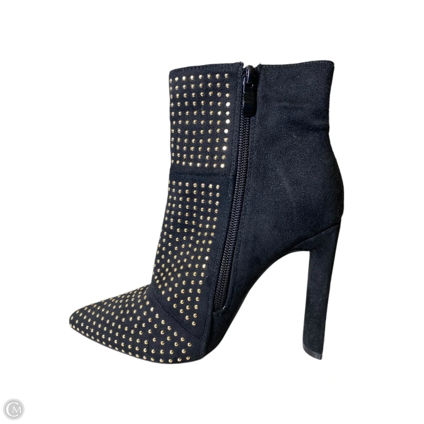 Boots Ankle Heels By Windsor In Black & Gold, Size: 6