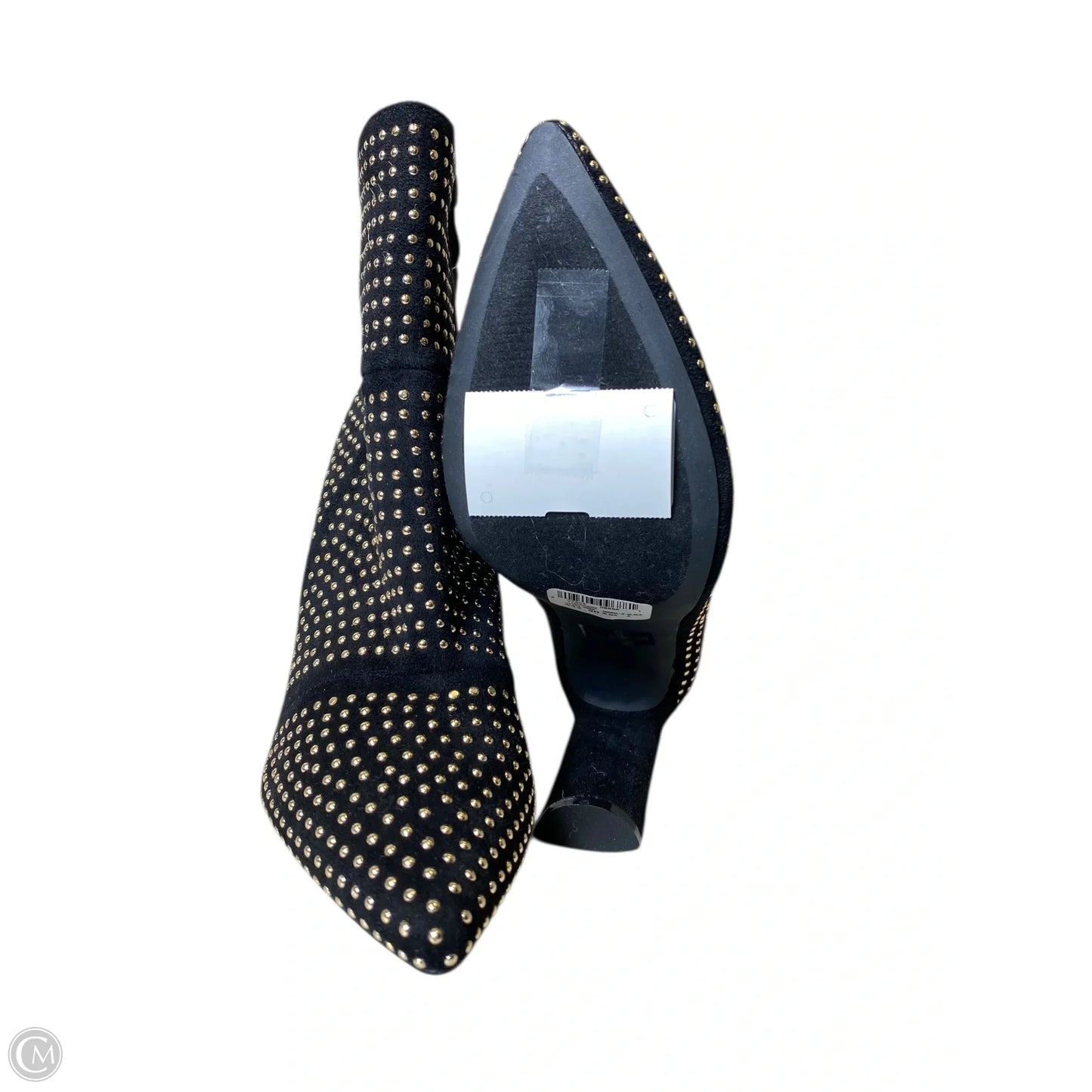 Boots Ankle Heels By Windsor In Black & Gold, Size: 6