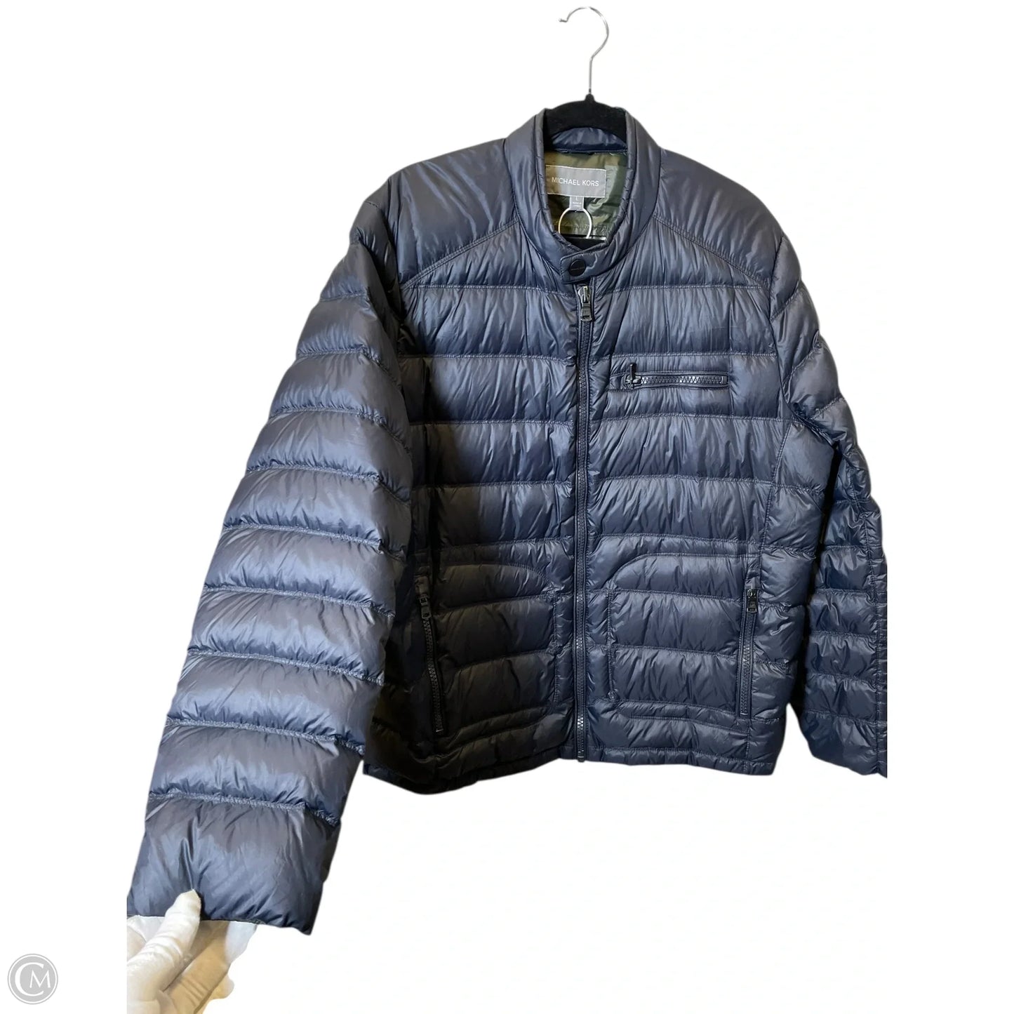 Jacket Designer By Michael Kors In Navy, Size: L