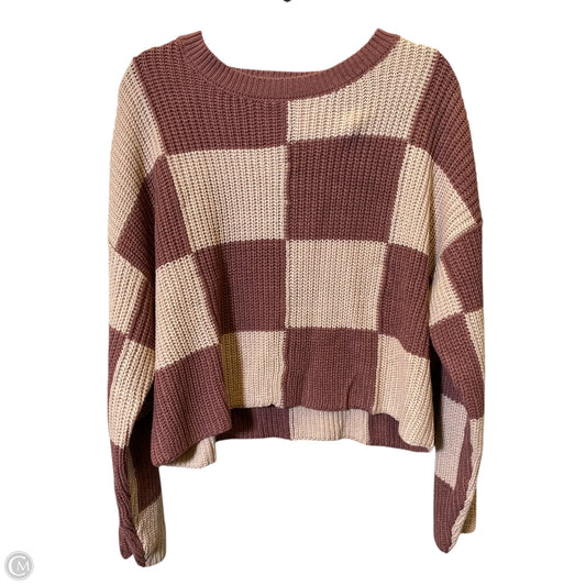 Sweater By Love Tree In Pink & Tan, Size: L