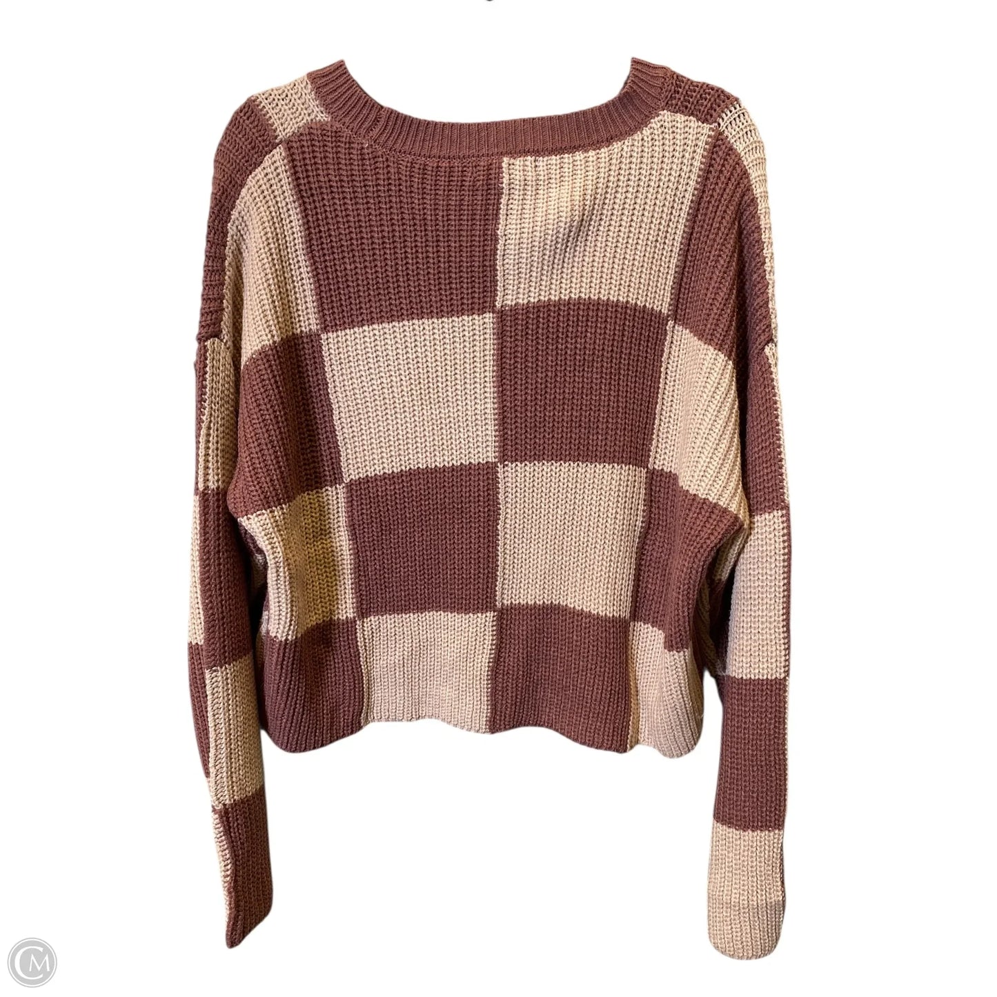 Sweater By Love Tree In Pink & Tan, Size: L