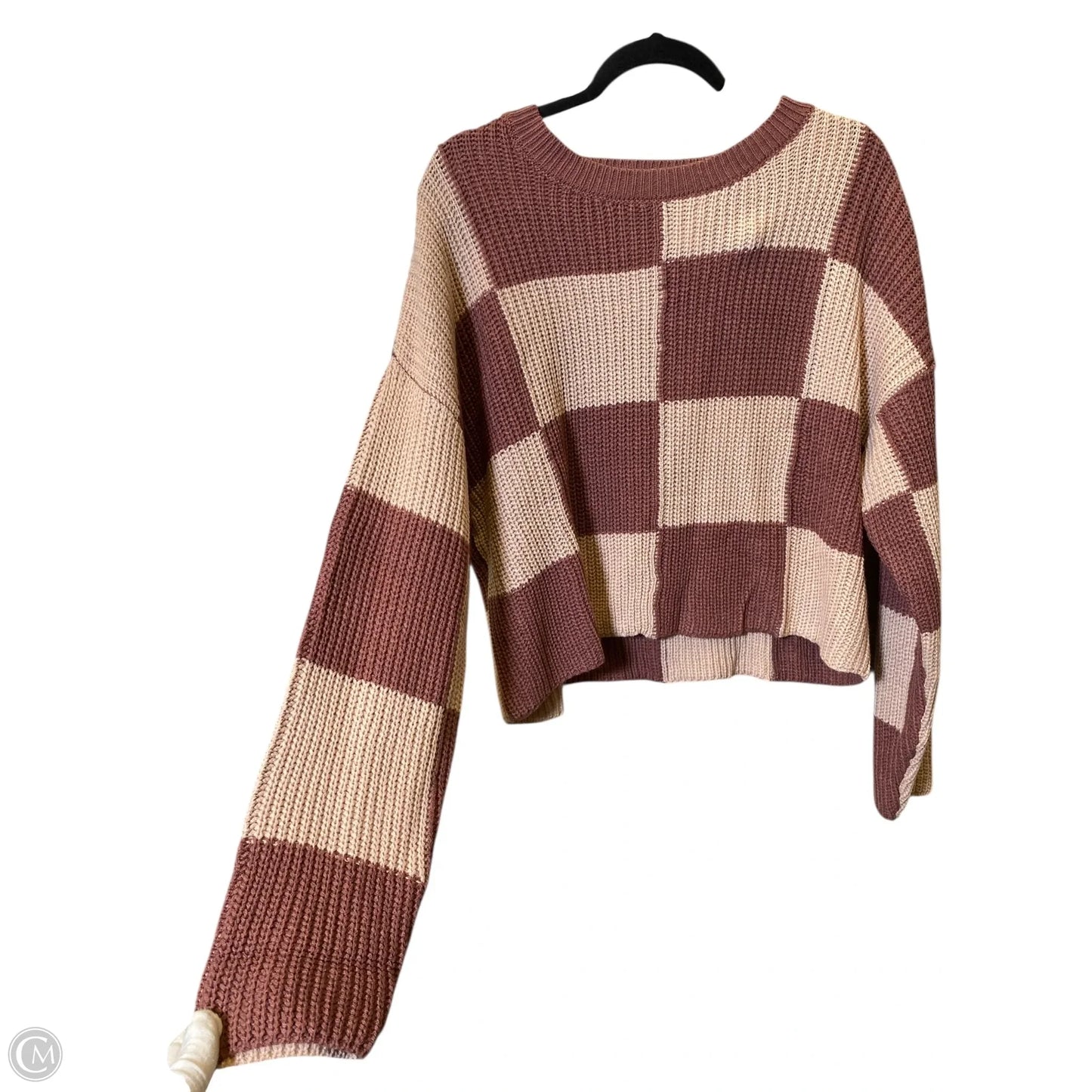 Sweater By Love Tree In Pink & Tan, Size: L