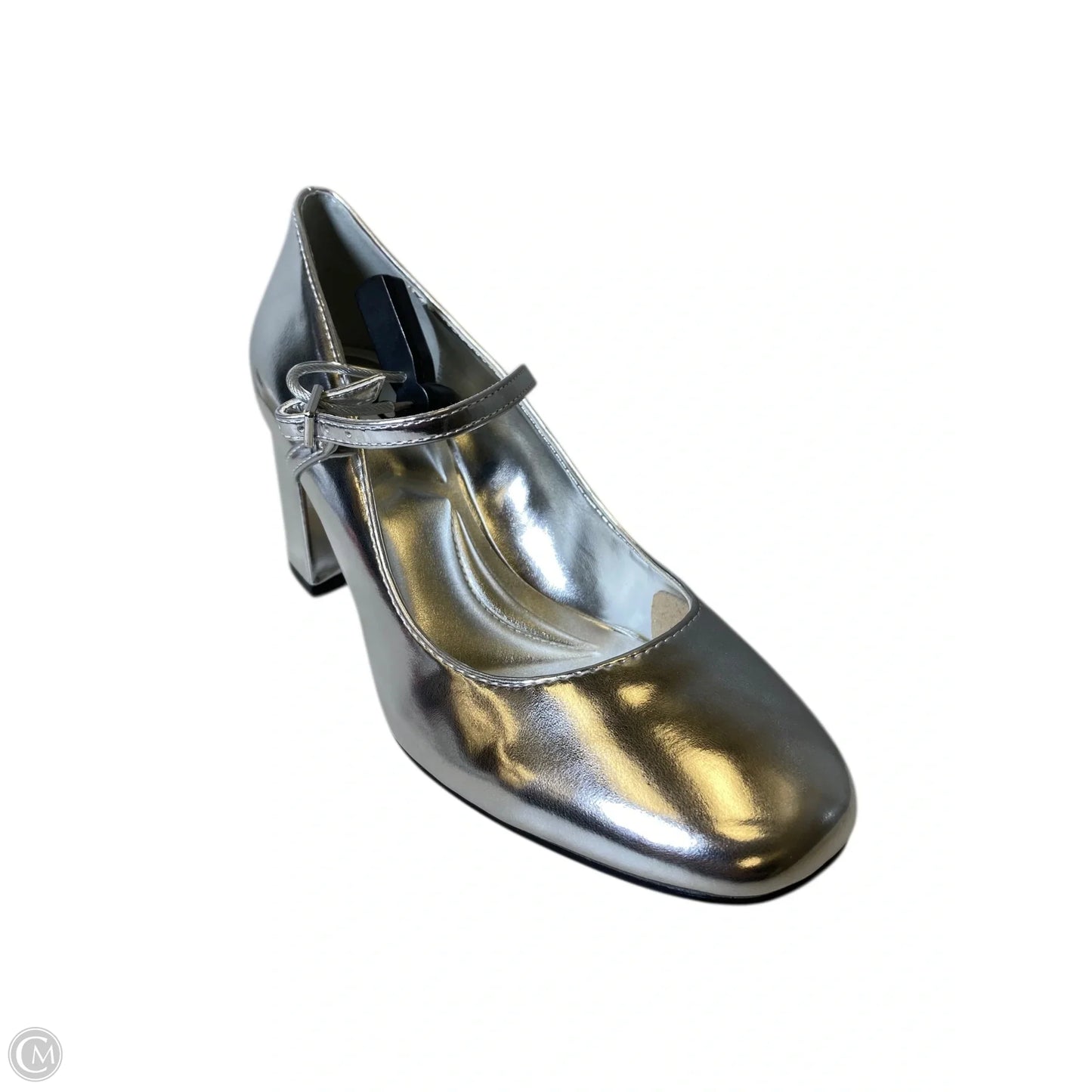 Shoes Heels Block By Mix No 6 In Silver, Size: 7.5