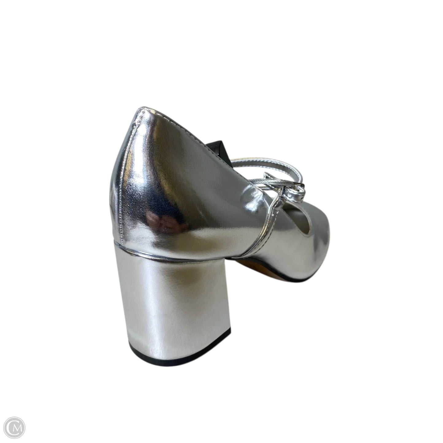 Shoes Heels Block By Mix No 6 In Silver, Size: 7.5