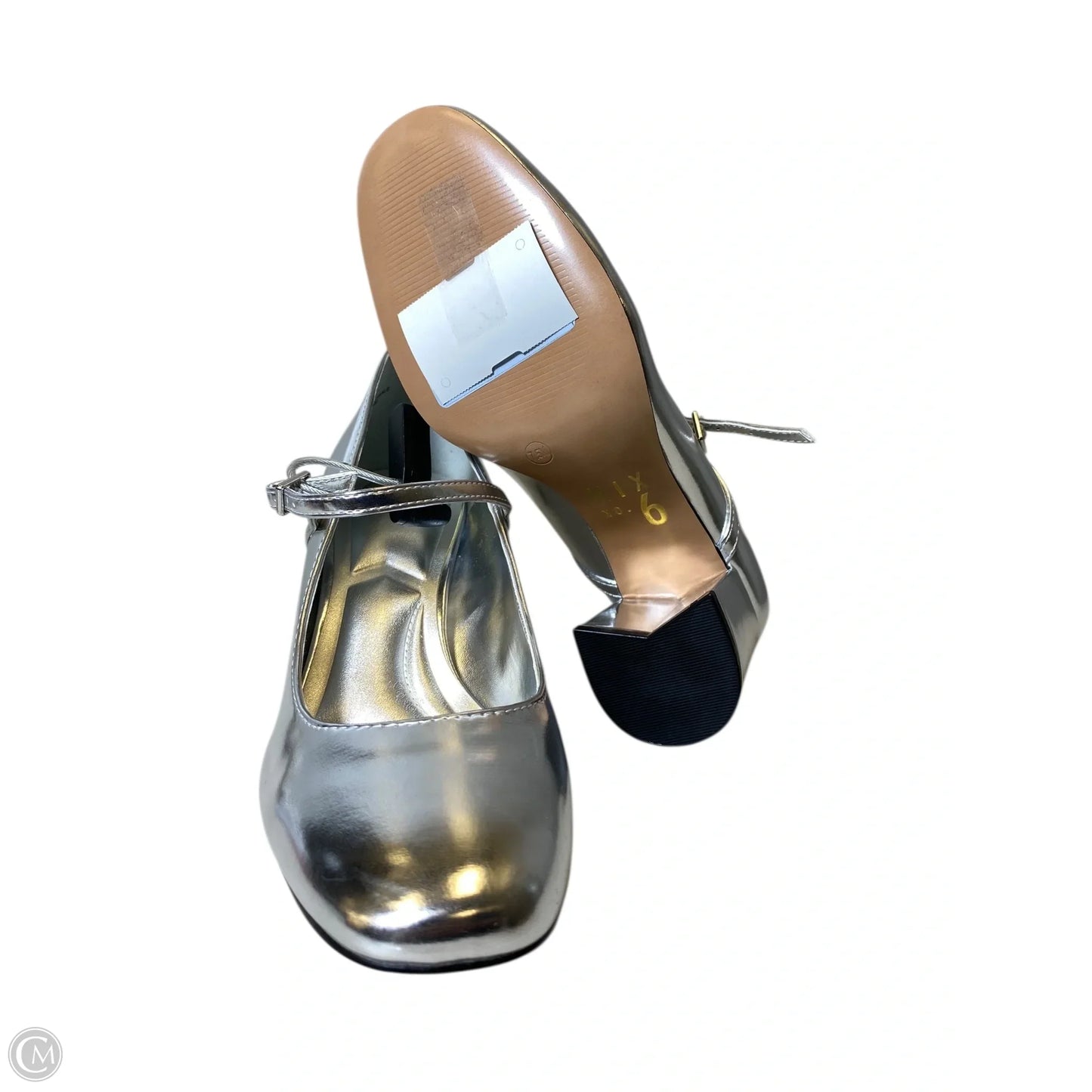 Shoes Heels Block By Mix No 6 In Silver, Size: 7.5