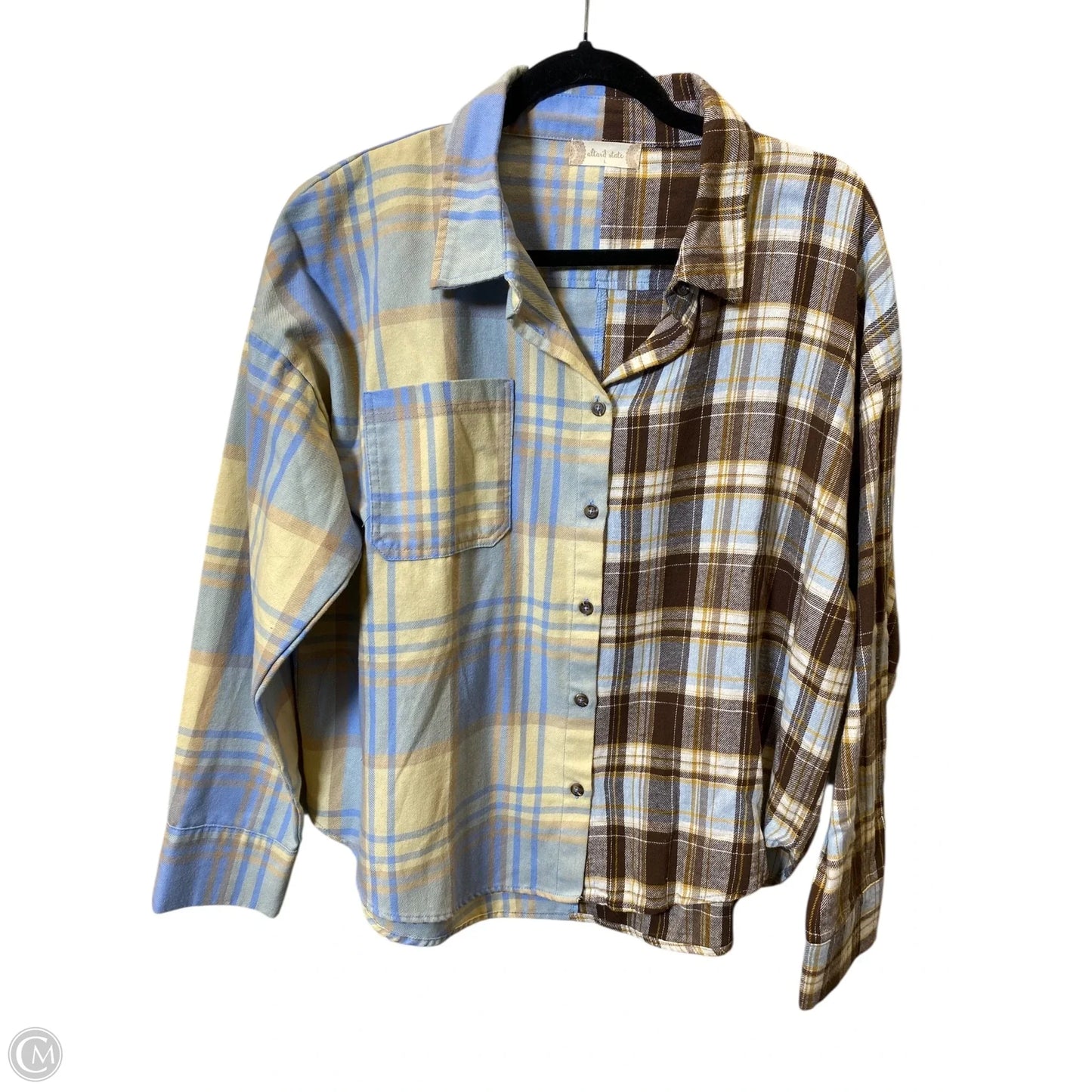 Top Long Sleeve By Altard State In Plaid Pattern, Size: L