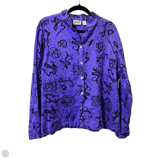 Top Long Sleeve By Chicos In Purple, Size: Xl