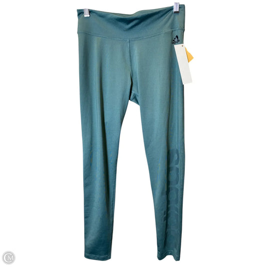 Athletic Leggings By Adidas In Green, Size: M