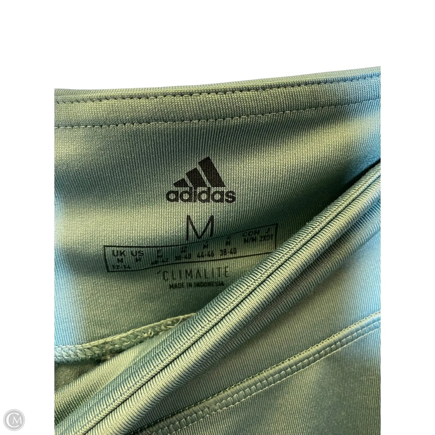 Athletic Leggings By Adidas In Green, Size: M