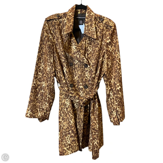 Coat Peacoat By Clothes Mentor In Animal Print, Size: L