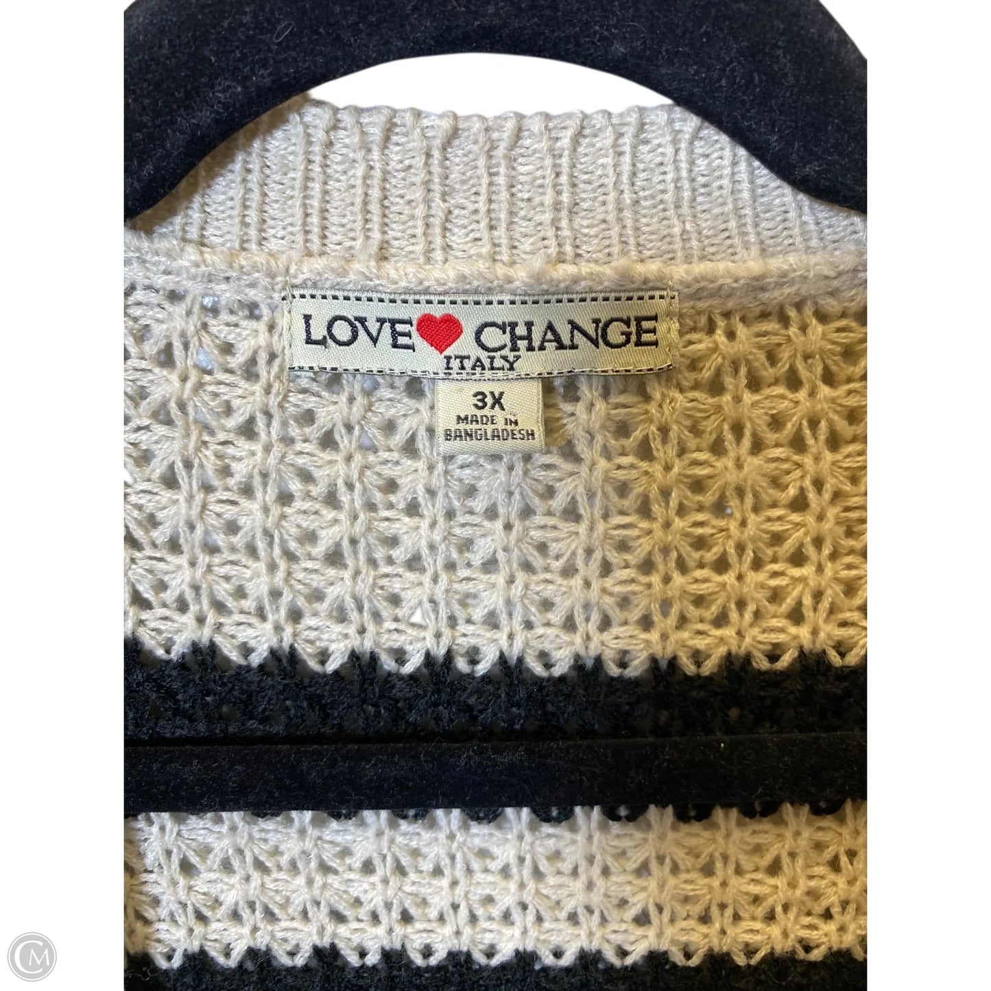 Cardigan By Clothes Mentor In Black & Tan, Size: 3x