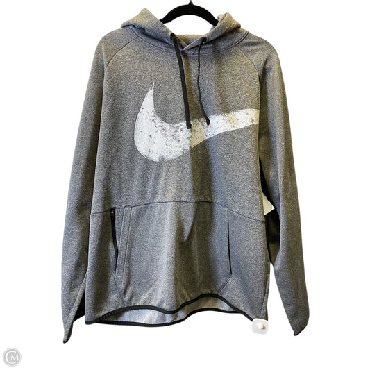 Athletic Sweatshirt Hoodie By Nike In Grey, Size: Xl