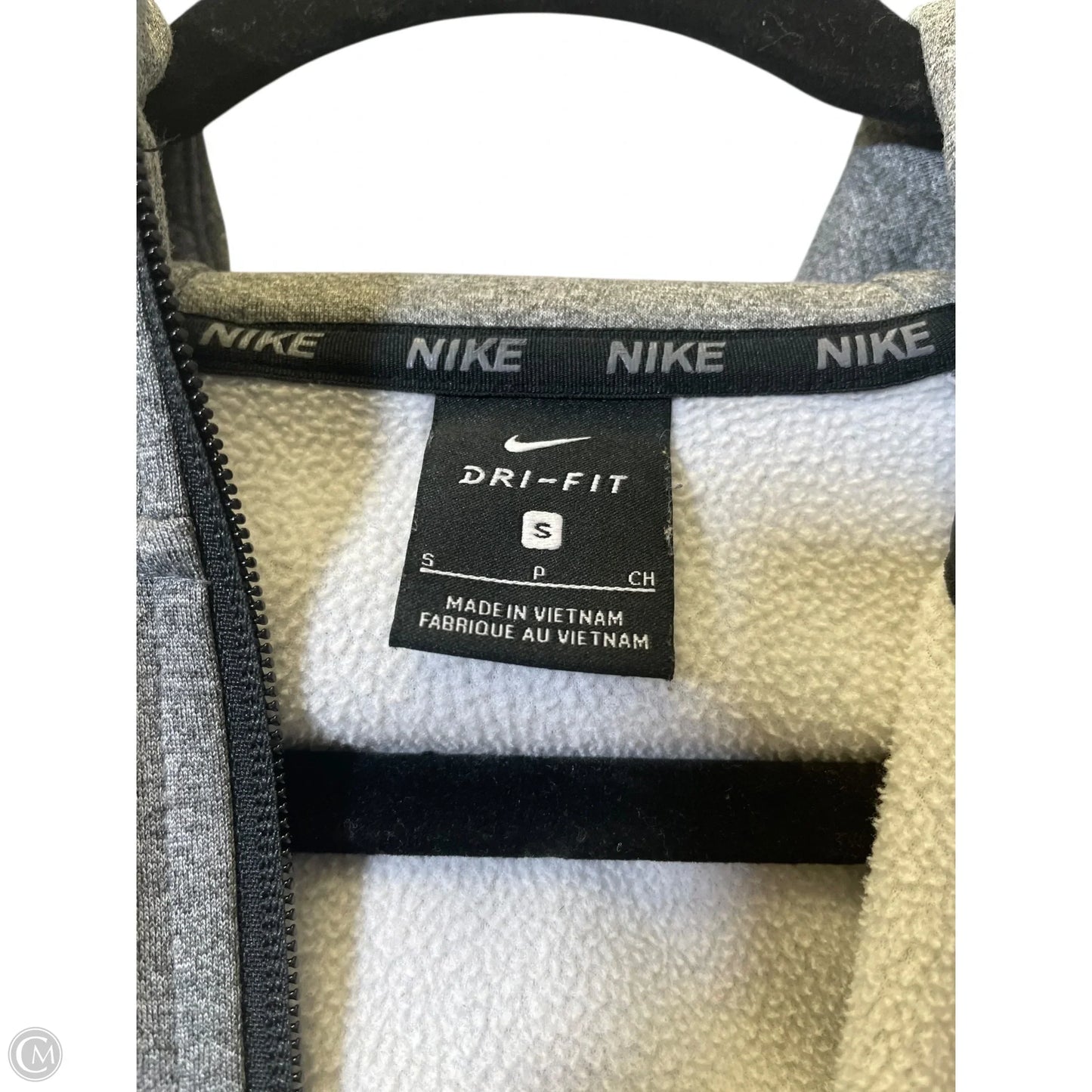 Athletic Jacket By Nike In Grey, Size: S