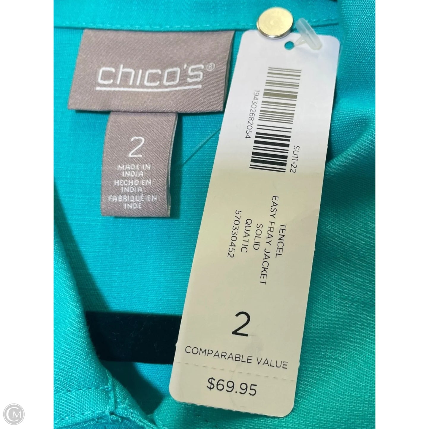 Jacket Other By Chicos In Aqua, Size: L