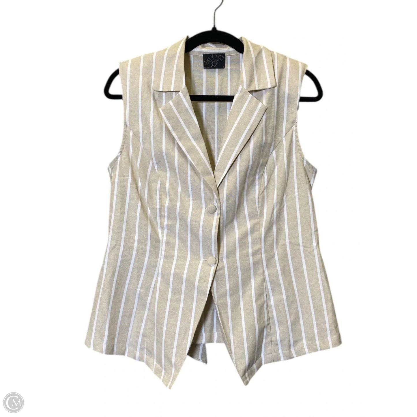 Vest Other By Milk & Honey In Tan & White, Size: L