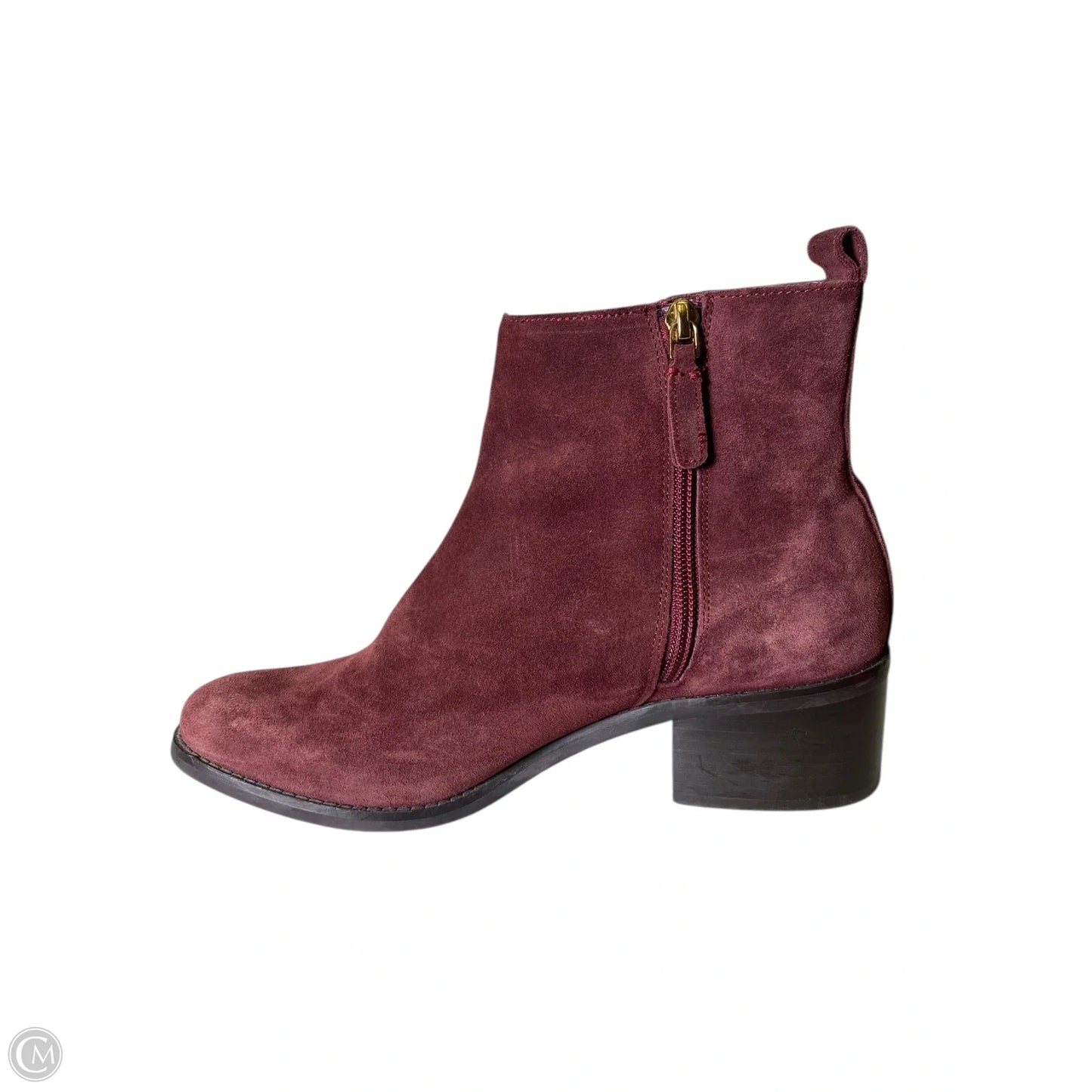 Boots Ankle Flats By Cole-haan In Maroon, Size: 8.5