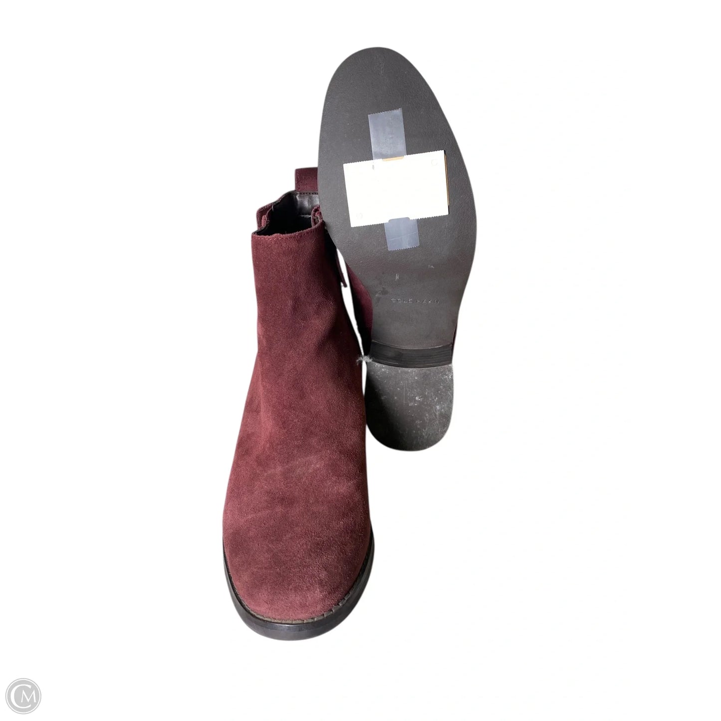Boots Ankle Flats By Cole-haan In Maroon, Size: 8.5
