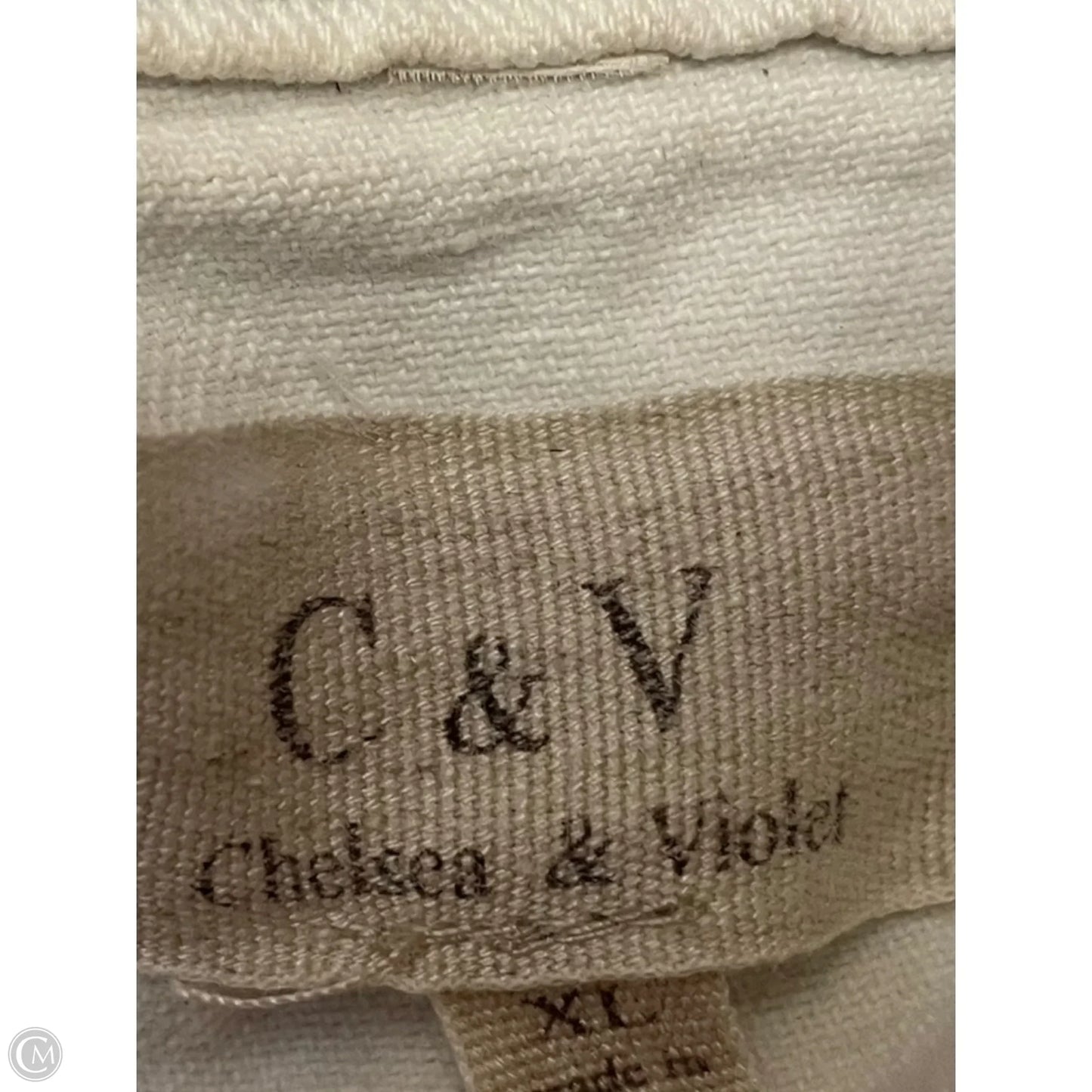 Jacket Denim By Clothes Mentor In Blue & White, Size: L