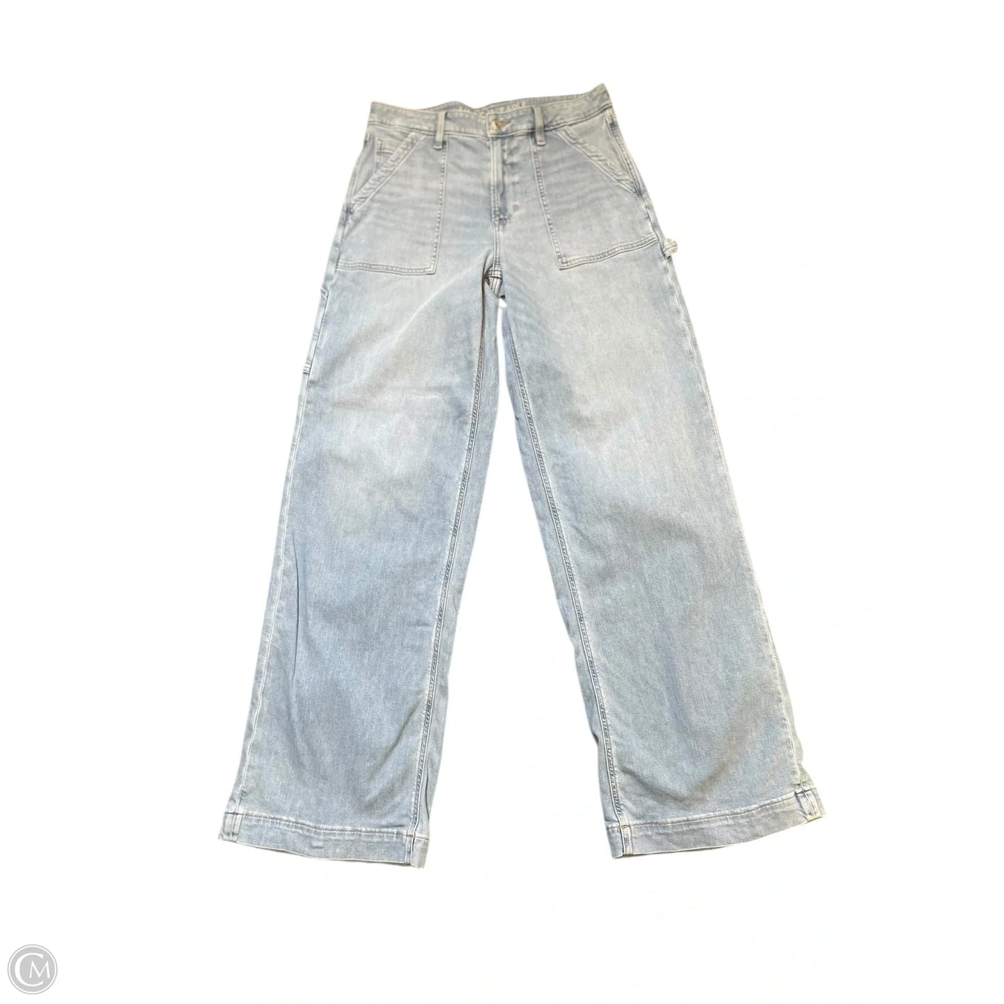 Jeans Wide Leg By American Eagle In Blue Denim, Size: 10