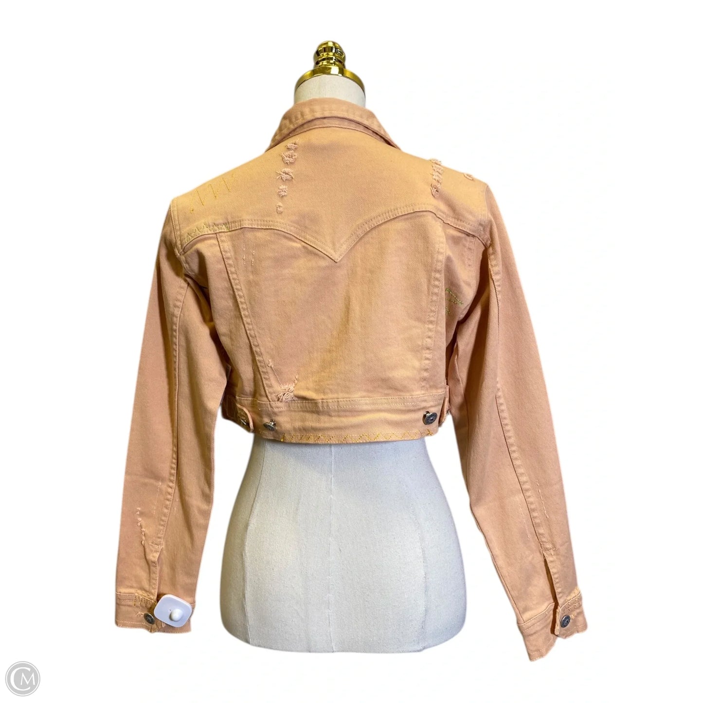 Jacket Denim By Clothes Mentor In Orange, Size: L