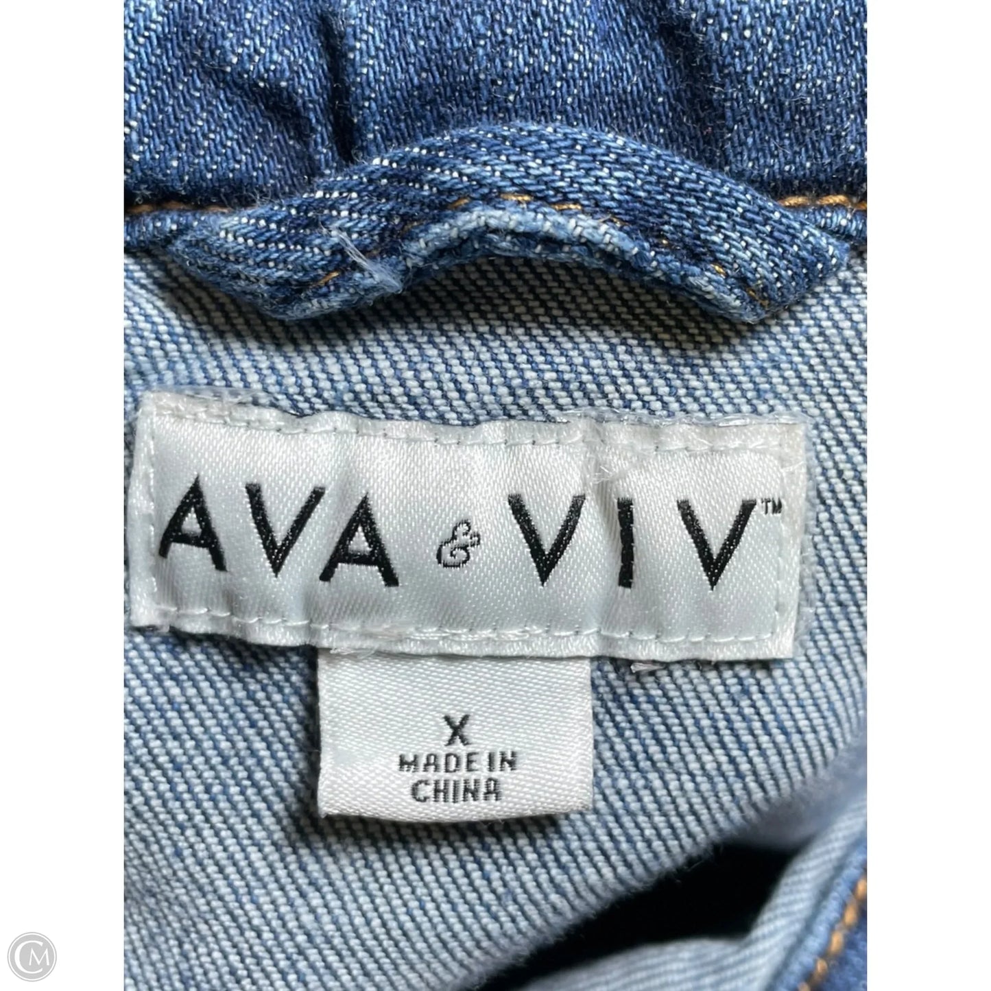 Jacket Denim By Ava & Viv In Blue Denim, Size: L