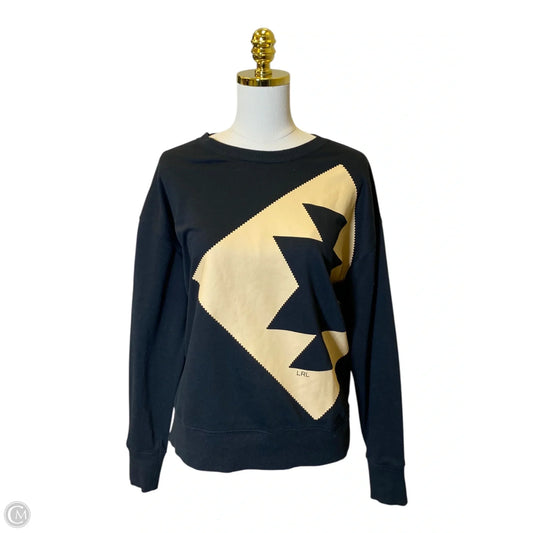 Sweatshirt Crewneck By Lauren By Ralph Lauren In Black, Size: M