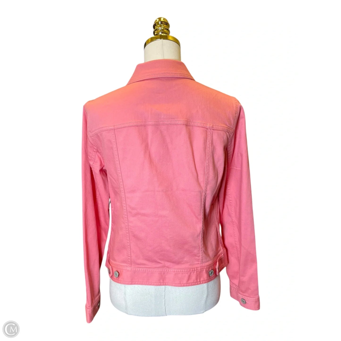 Jacket Denim By Talbots In Pink, Size: S